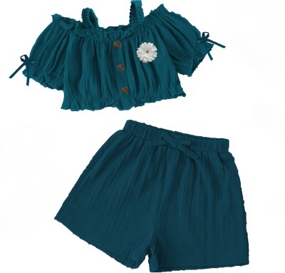 Colabo Fashion Baby Girls Party(Festive) Top Shorts(Teal)