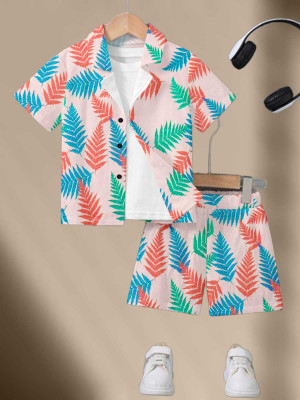 Thinknest Fashion Baby Boys & Baby Girls Casual Shirt Shorts(Peach)