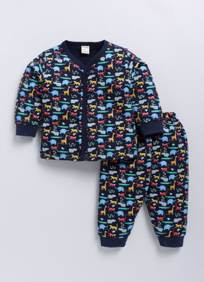 GIGGLY FOX Baby Boys & Baby Girls Casual Top Pant(Navy)