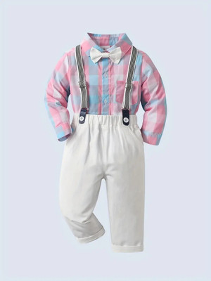 KRIYU CREATION Boys Party(Festive) Shirt Pant(PEACH)