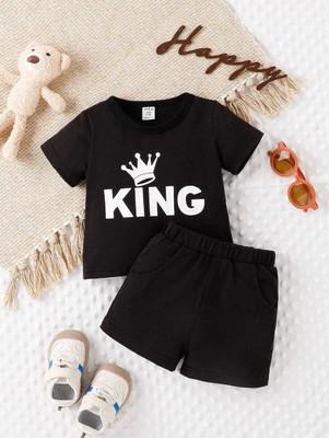 MUCARE Baby Boys & Baby Girls Casual T-shirt Shorts(BLACK)