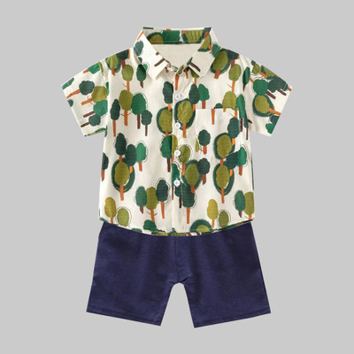 Sajavat Baby Boys Casual Shirt Shorts(JAD_BLUE_Multicolor)