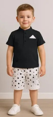 FROQUILIZ Baby Boys & Baby Girls Party(Festive) T-shirt Shorts(Black)