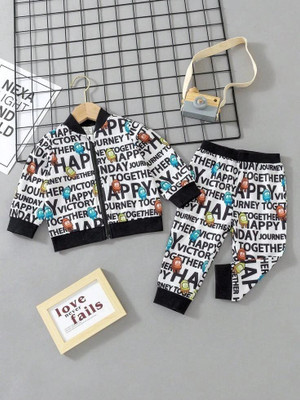 HouseOfCommon Baby Boys & Baby Girls Party(Festive) Sweatshirt Track Pants(Black)