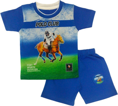 FASHION GRAB Baby Boys & Baby Girls Casual T-shirt Shorts(ROYAL BLUE)