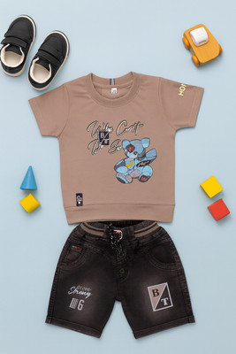 karnika Baby Boys Casual T-shirt Shorts(Lavender)