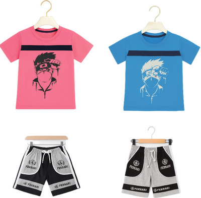 cafer Boys Casual T-shirt Trouser(BLUE)