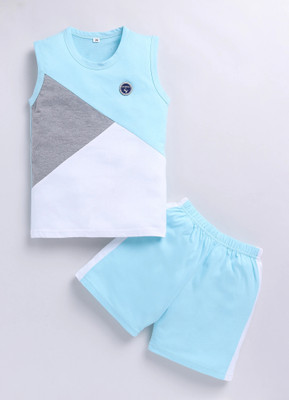 carrydreams Boys Casual T-shirt Shorts(POWDER-BLUE)