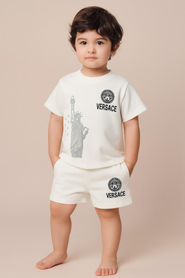 STYLESHIVAM Baby Boys & Baby Girls Casual T-shirt Pant(white)