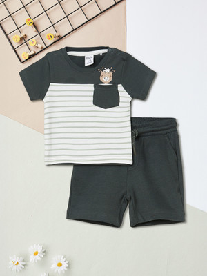 MAX Baby Boys Casual T-shirt Shorts(OLIVE GREEN)