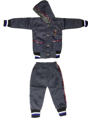 Stylish Collection Baby Boys & Baby Girls Party(Festive) Jacket Pyjama(Blue)