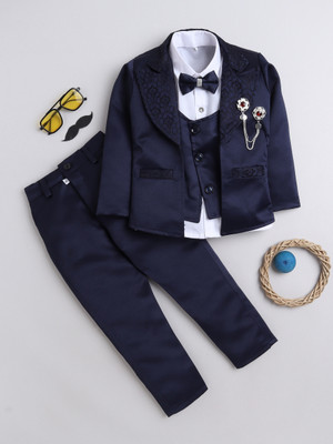 Fourfolds Baby Boys Party(Festive) Coat Trouser(NAVYBLUE)