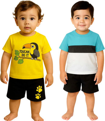 SEGRO Baby Boys & Baby Girls Casual T-shirt Shorts(GOLD, MINT)
