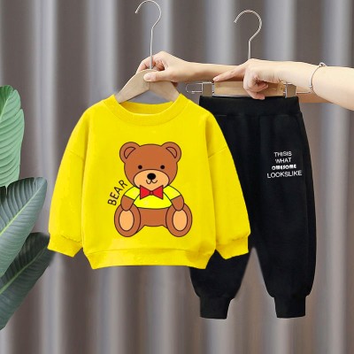 AVOVU Baby Boys & Baby Girls Casual Sweatshirt Sweatpant(Yellow)
