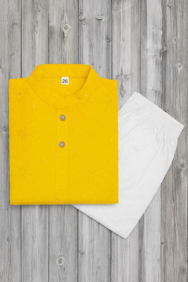 Fashion Abhi Baby Boys Party(Festive) Kurta Pyjama(Yellow)