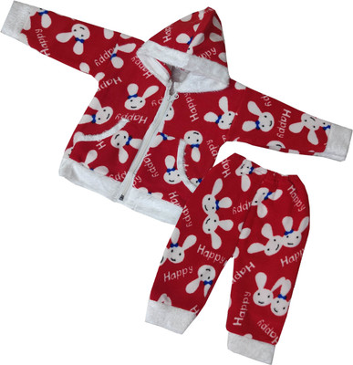 Shreesai Girls Casual Jacket Pyjama(RED)
