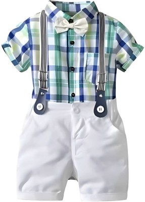 Hirank Boys Party(Festive) Shirt Shorts(GREEN)