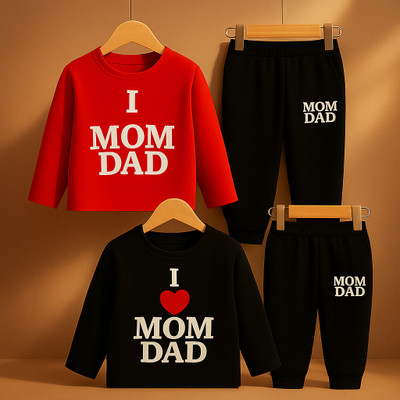 KMCFASHION Boys & Girls Casual Pyjama Pyjama(Red, Black)