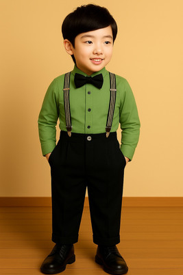 Bleckz Someck Boys Party(Festive) Shirt Pant(Green)