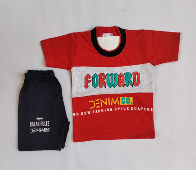 CuteHug Boys Casual T-shirt Shorts(Red)