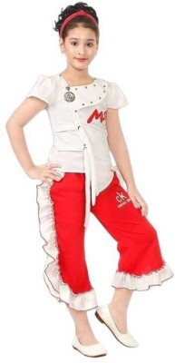 Oxipital Club Girls Party(Festive) Top Pant(Red)