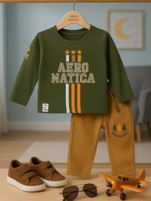 wah mayur Baby Boys Casual T-shirt Jeans(Olive Green)