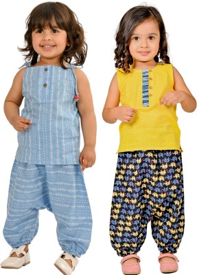 Tiny Bunnies Baby Girls Party(Festive) Top Pant(Blue & Yellow:Black)