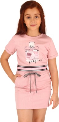 Cutecumber Baby Girls Casual Top Skirt(Pink)