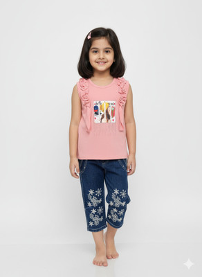 Girijesh Singh Baby Girls Casual Top Jeans(Pink)