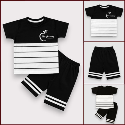 KIKANI ENTERPRISE Baby Boys & Baby Girls Daisy Casual T-shirt Capri(Black)