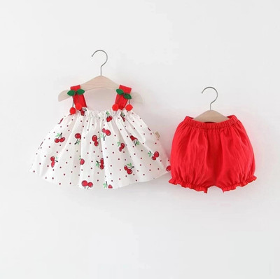 AK DRESSES Girls Casual Dress Shorts(WHITE, RED)