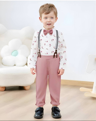 EZIKIDS Baby Boys & Baby Girls Party(Festive) Shirt Pant(PINK)