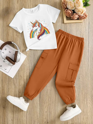 Stoky Girls Disney Princess Party(Festive) T-shirt Pant(coffee)