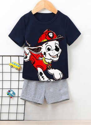 toystshirt Boys Casual T-shirt Trouser(Navy Blue)