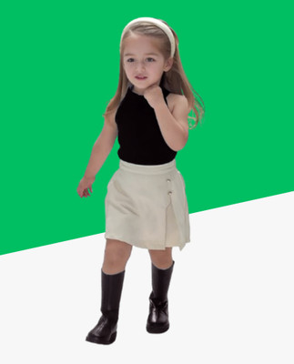 MENVVY Baby Girls Party(Festive) Top Shorts(BLACK)