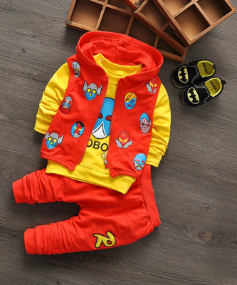 ZAFROONKIDZE Baby Boys & Baby Girls Pluto Party(Festive) Jacket Pant(RED)