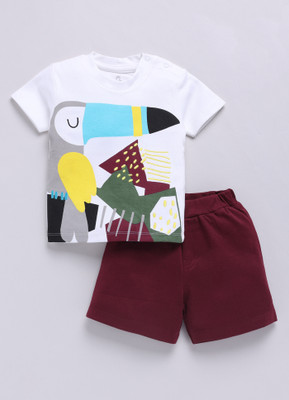 BabyGo Baby Boys Casual T-shirt Shorts(MAROON)