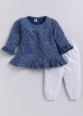 Mars Infiniti Baby Girls Casual Top Pyjama(Blue, Melange)