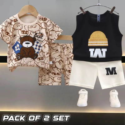 SRP COLLECTION Baby Boys & Baby Girls Casual T-shirt Shorts(Multicolor)
