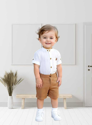 RIYANSHI Boys Casual Shirt Pant(Brown)