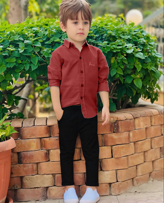 Nelkar Boys Party(Festive) Shirt Pant(MAROON)