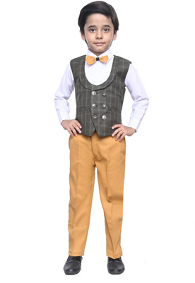 VALUE CREATION Boys Party(Festive) Shirt Trouser(Mustard)