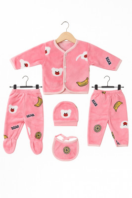 Fly Step Baby Boys & Baby Girls Casual Top Pyjama(Pink)