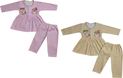 SHINING4 Baby Girls Party(Festive) Top Pyjama(PINK)