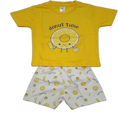 R Dresses Baby Boys Casual T-shirt Shorts, Capri(Yellow)