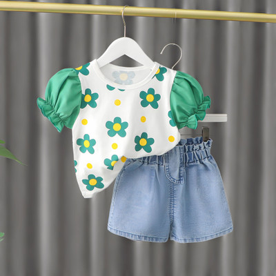 dingdong Baby Girls Casual Top Skirt(Green)