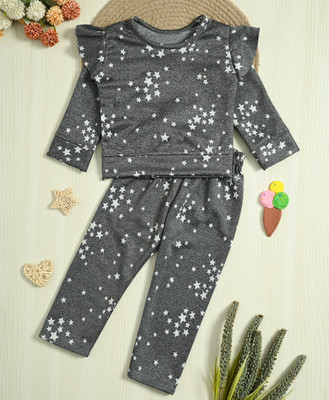 MonirulHE Baby Girls Hello Kitty Party(Festive) Top Pant(BLACK)