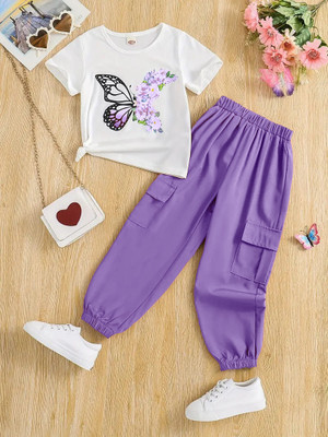 AVOVU Girls Party(Festive) T-shirt Pant(LAVENDER)