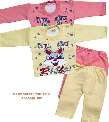 SHINING4 Baby Boys & Baby Girls Casual Sweatshirt Pyjama(CREAM)