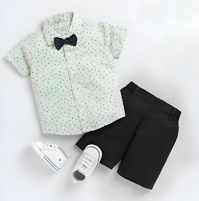 Kidsbrity Baby Boys & Baby Girls Party(Festive) Shirt Shorts(1002 PISTA BLACK)